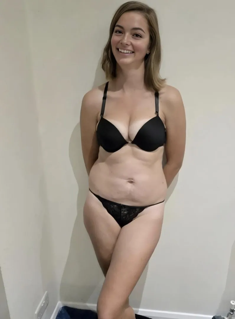 Skimpy black underwear is never a bad thing 