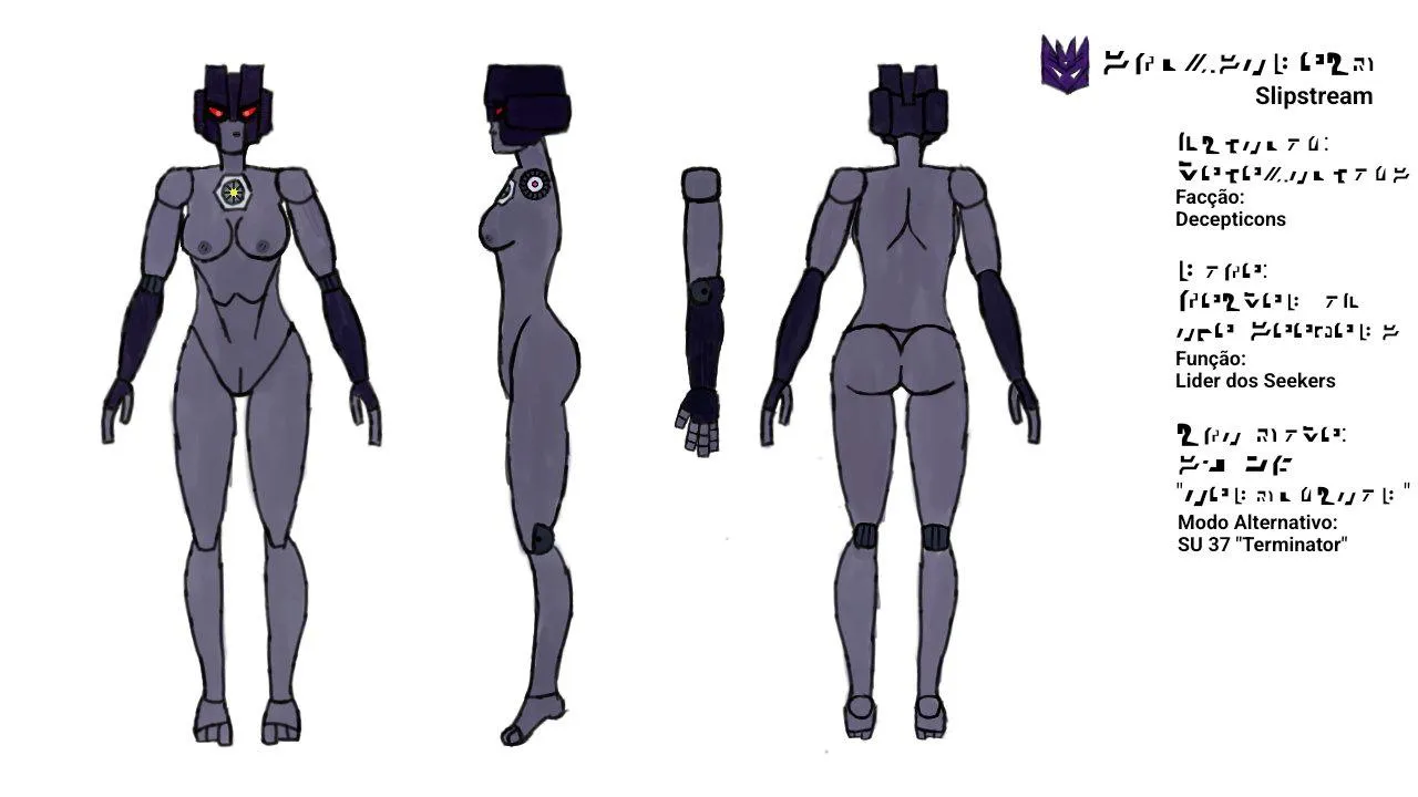 Slipstream nude Ref Sheet for my AU (also my first NSFW art)