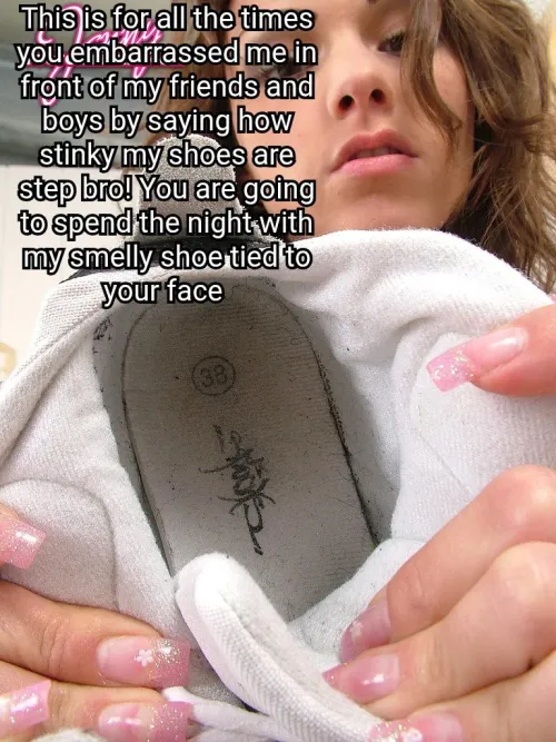 Smelly shoes femdom caption [femdom] [stinky shoes]
