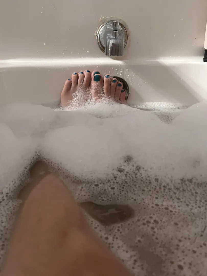 Soapy toes ready for some fun