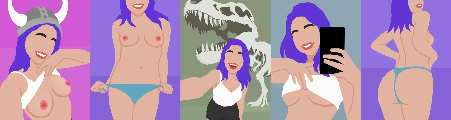 Some art from Part 2 of my game ‘Horny College Girl’