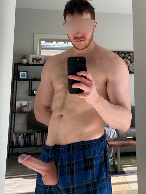 Sorry bro, hope you don’t mind if I chill around the house with my cock out