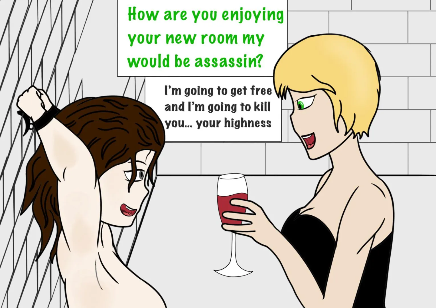Still learning to draw but I hope that at least the idea of Cersei capturing Arya after a failed assassination attempt gets some people horny ;) (OC)