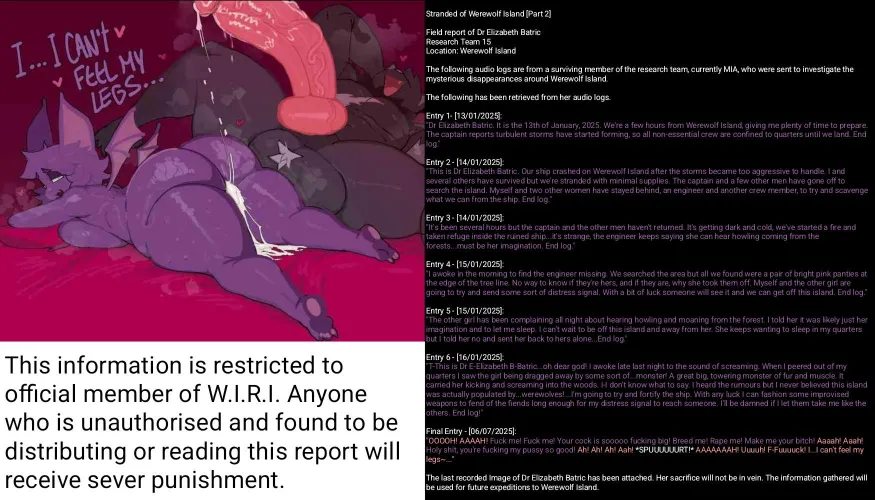 Stranded on Werewolf Island [Part 2][FxM][Corruption][Werewolf][Bat](Artist: Breadcatta)