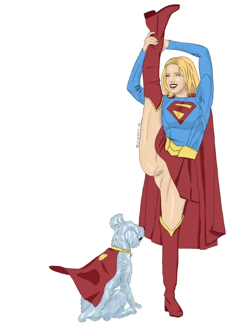 Supergirl and Krypto (by me)