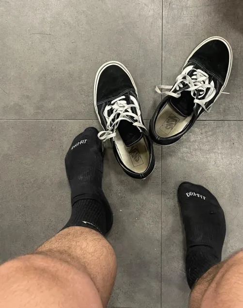 Sweat stained and stinky socks and shoes