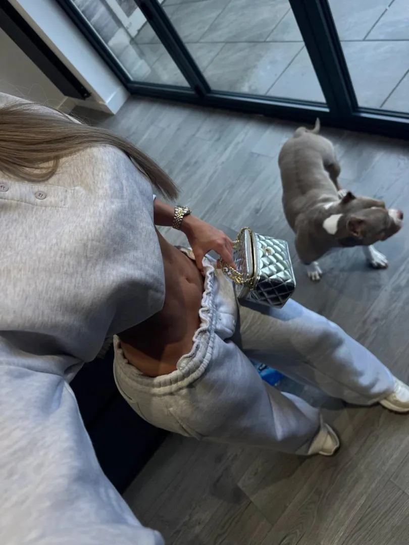 Sweats on. Abs out. Self-control? Optional 