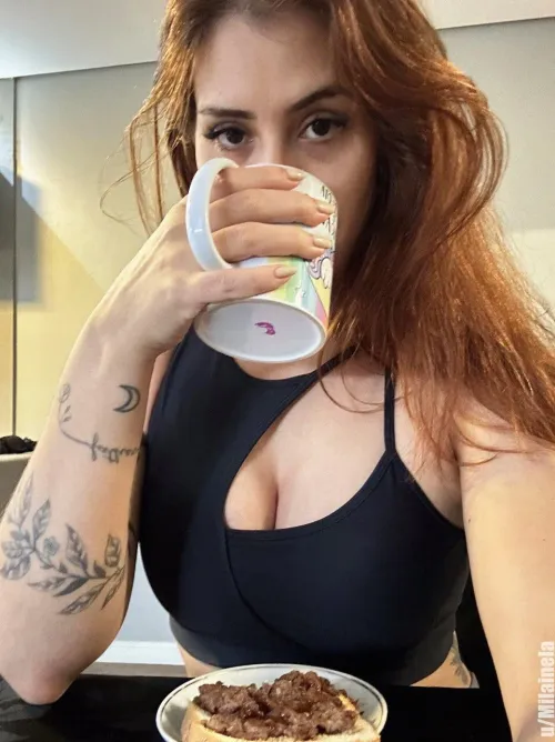Sweaty and ready to make a mess with this coffee on my breed