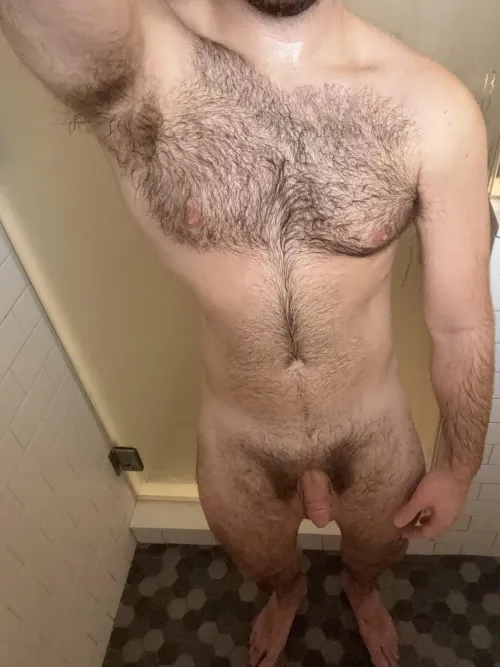 Sweaty before my shower