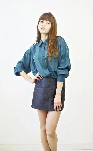 Teal Silk Shirt