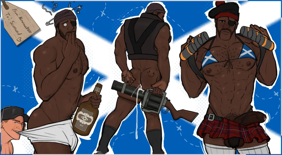 Team Fortress 2: Demoman's bottle of scrumpy was spiked with unicorn semen (NotoriousB33t)