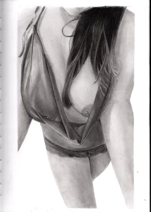 Tease - Graphite portrait of u/mikatsunami by me