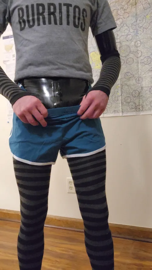 Teasing my Crush with His Favourite Outfit Over Top of My Catsuit