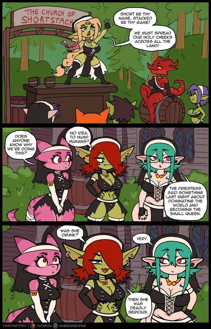 The Church of Shortstacks (of course it's run by a goblin!) is on the move! - by TwistingToxic