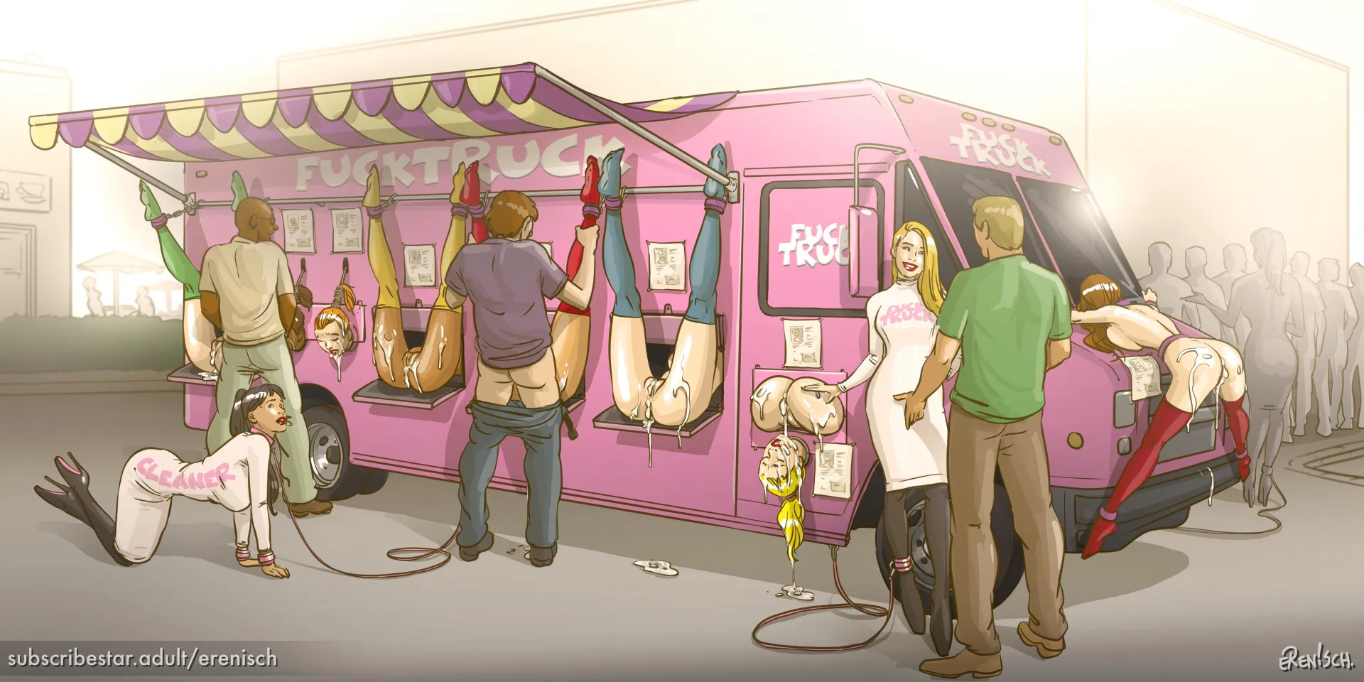 The fuck truck pulls up