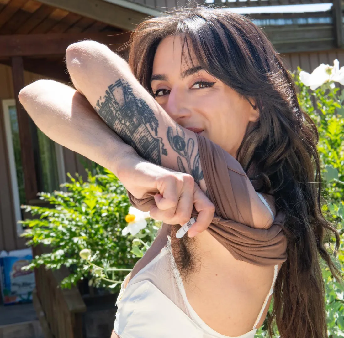 The hair on my [arms] glisten in the sun so prettily