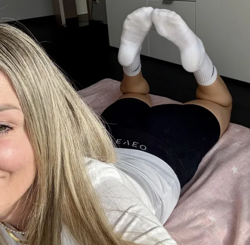 The pose in my gym socks