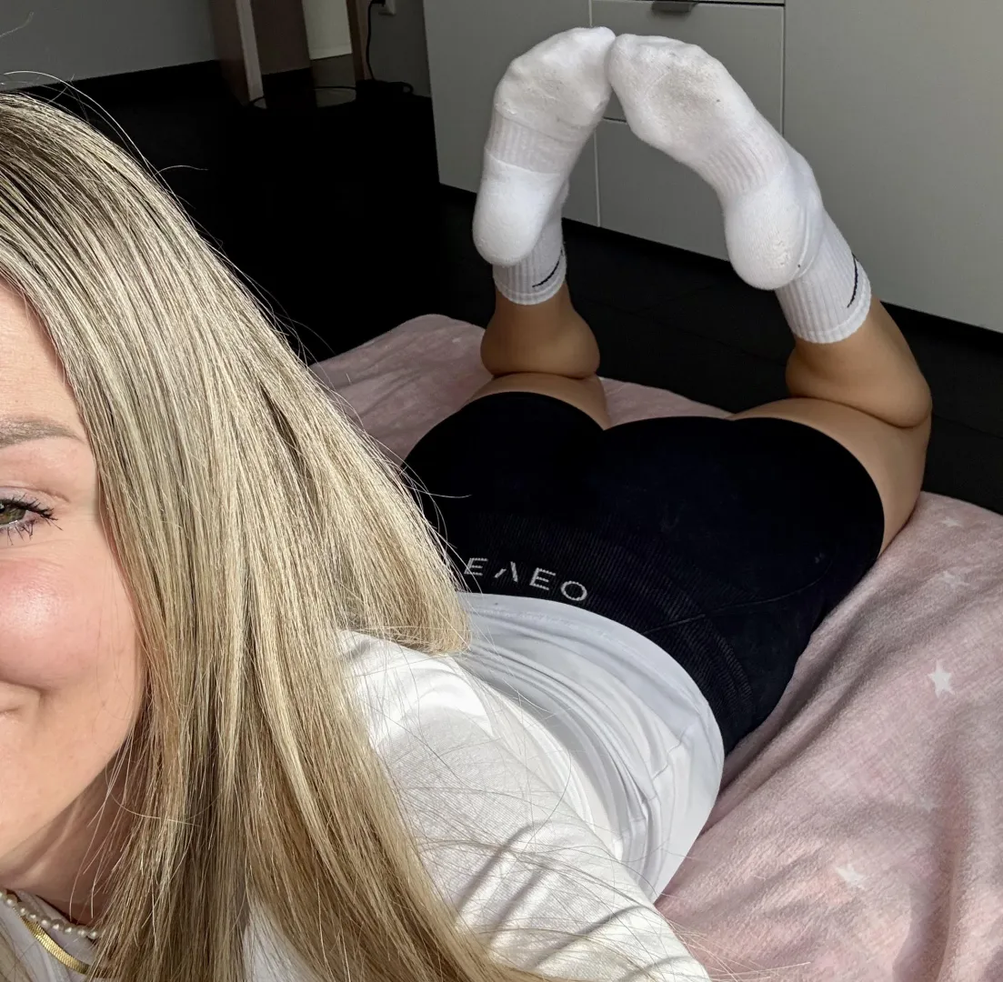 The pose in my gym socks