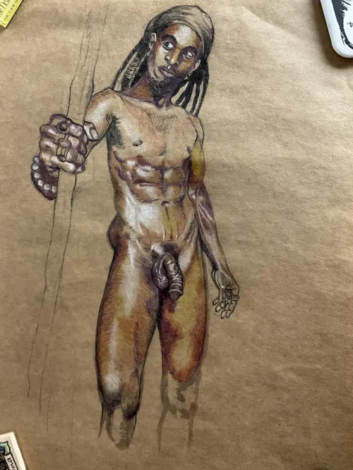 The warlock (Study in ball point pen/white colored pencil)