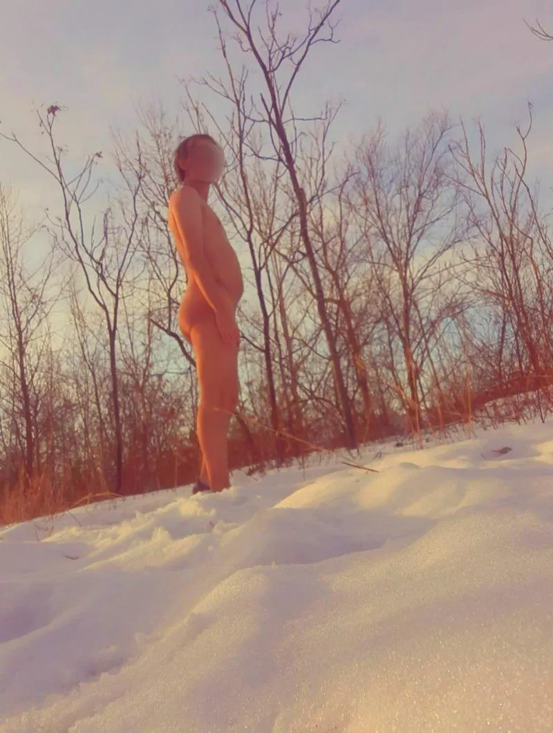 the warmer weather didn't melt the snow. Didn't stop me though.