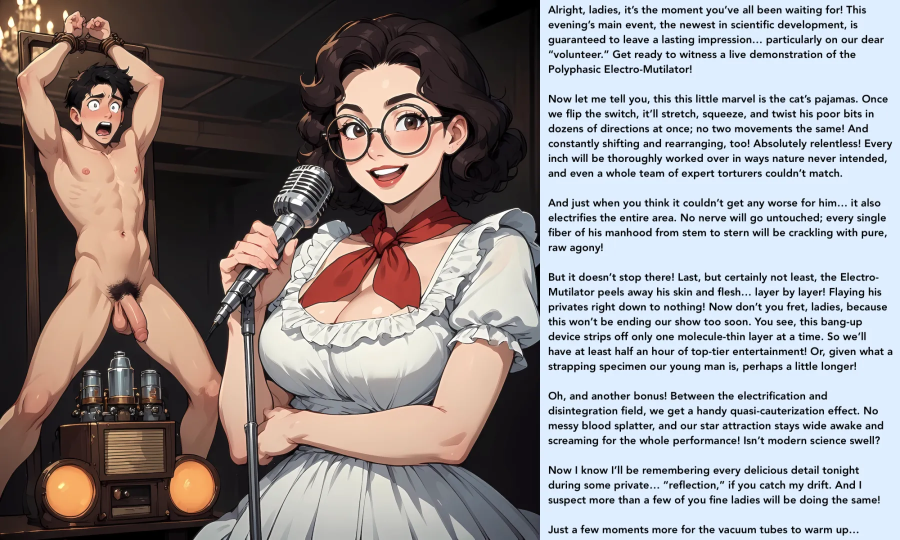 The wonders of science can be quite entertaining [Sci Fi/Dieselpunk][AI Image] (punishment81 on ImageFap)