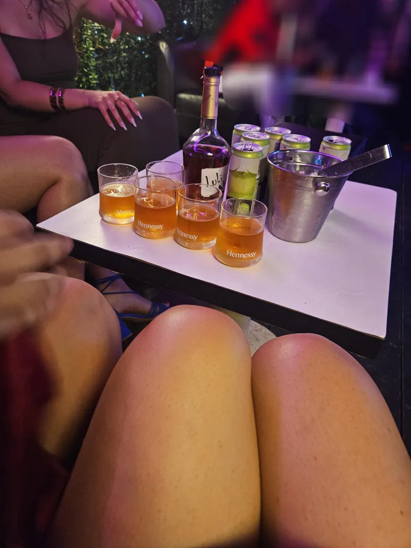 These men on the next table paid for this bottle without even knowing that my puppies had already sent for my drinks more money for me 