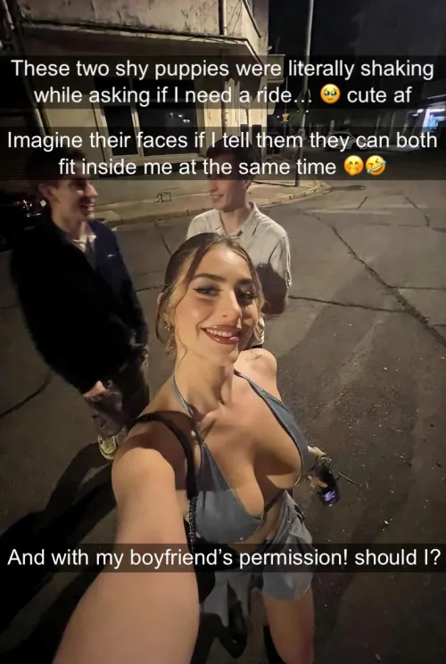 These two almost virgins guys are so polite with your gf it’s adorable.