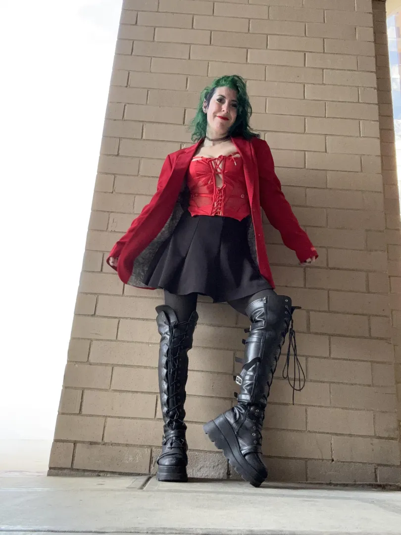 Thigh high and leather together is perfect