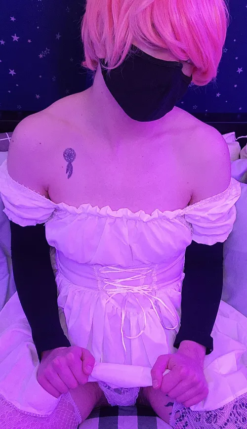 This gifted dress makes me feel like a princess; someone should defile me.