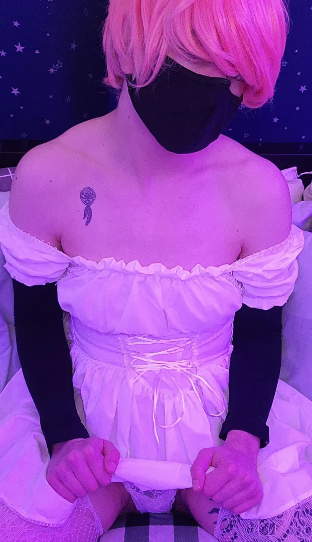 This gifted dress makes me feel like a princess; someone should defile me.