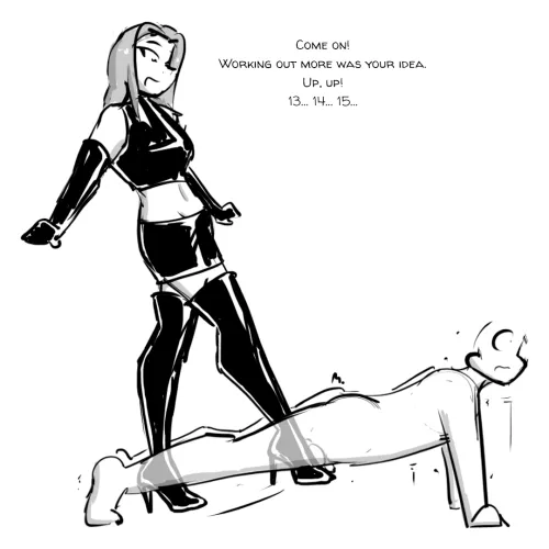 This is just warmup. Next she's going to get on his back.