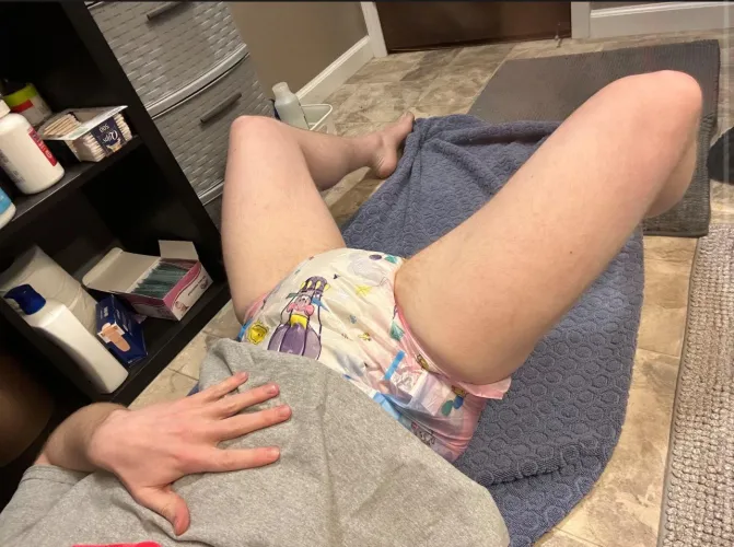 This is what I’m doing??Omg I can’t believe I like wearing diapers 🙈