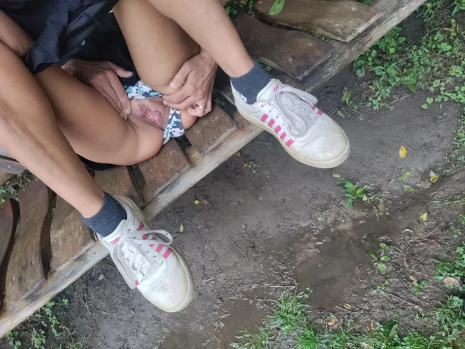 To the side at the park