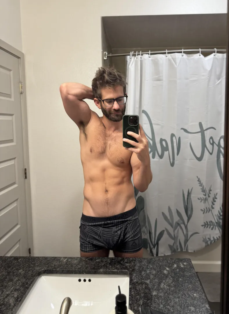 Today's outfit is...glasses and boxers