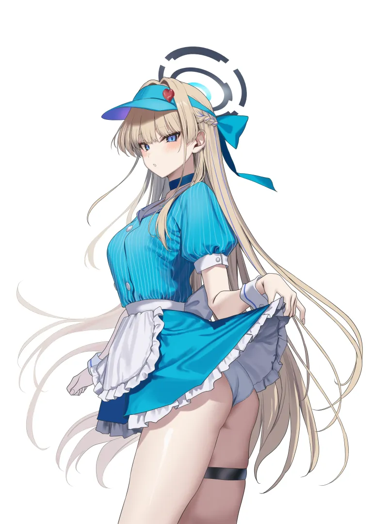 Toki waitress skirt lift (ヒディス / hidis0086) [Blue Archive]
