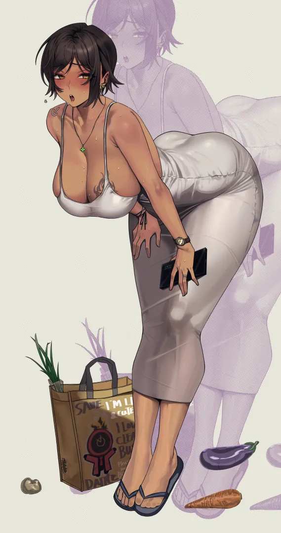 Tomboy Mommy Outis dropped her goodies!