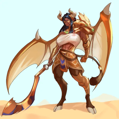 Toned Minotaur Tomboy / Commission made by me