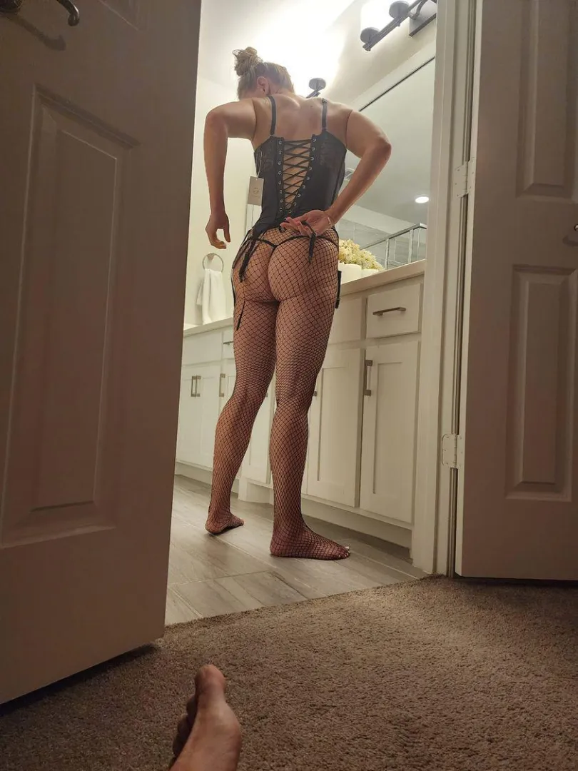 Trying on a playtime outfit for the weekends planned fun with the hubby and a friend of his :)