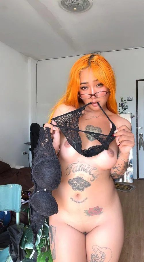 Trying to look sweet and bare at the same time