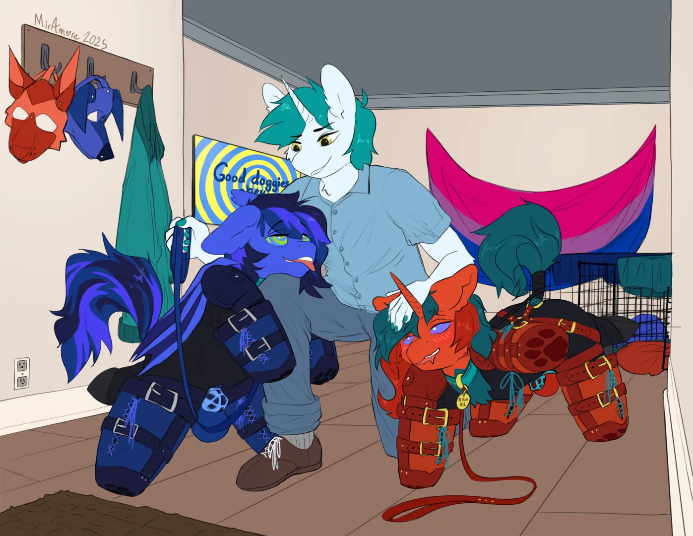 Two very good doggies are about to have walkies ( miramore ) + mini Story