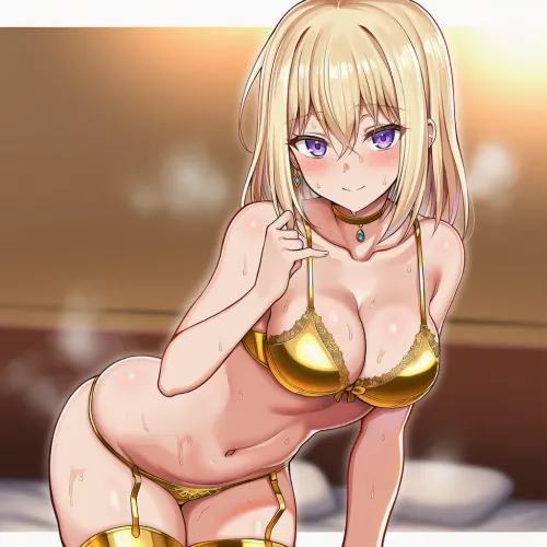 Uika in a gold bikini [BanG Dream!] (陸佐re大尉)
