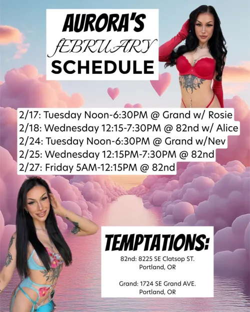 Updated schedule for the rest of February 