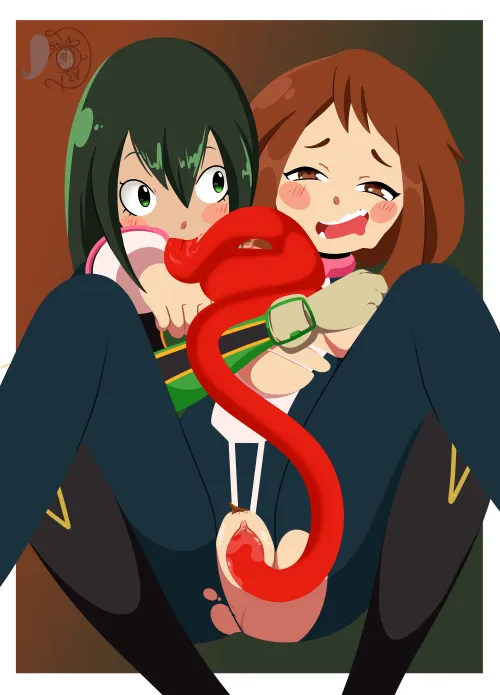 Uraraka and tsuyu (Art by me)