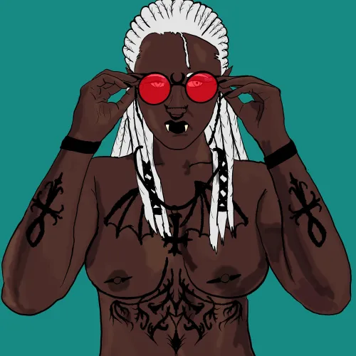 Vampire with Red Sunglasses by Me [OC]