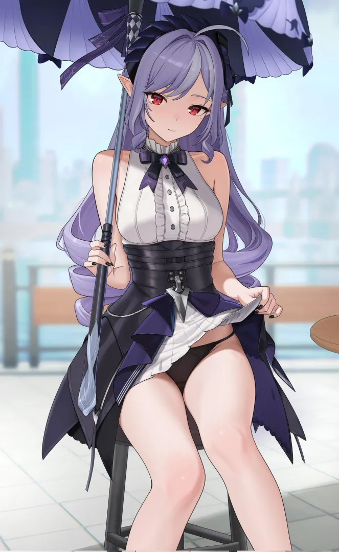 Vivian letting you peek below her skirt (IR_who)