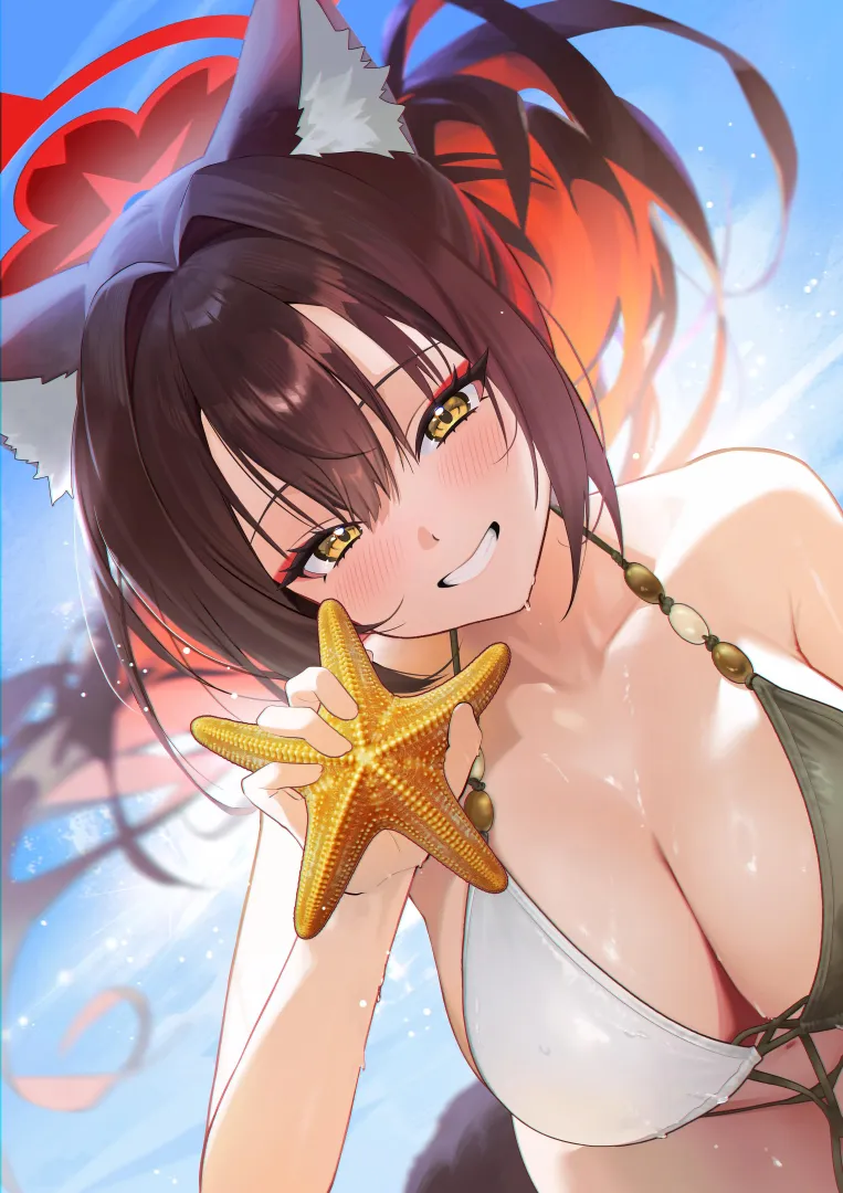 Wakamo in black and white bikini (Daehoak)