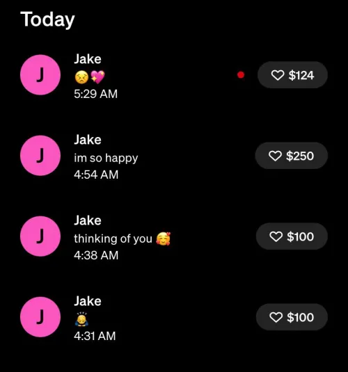 Wake up and just start sending , nothings better waking up to notes from subs on cashapp 