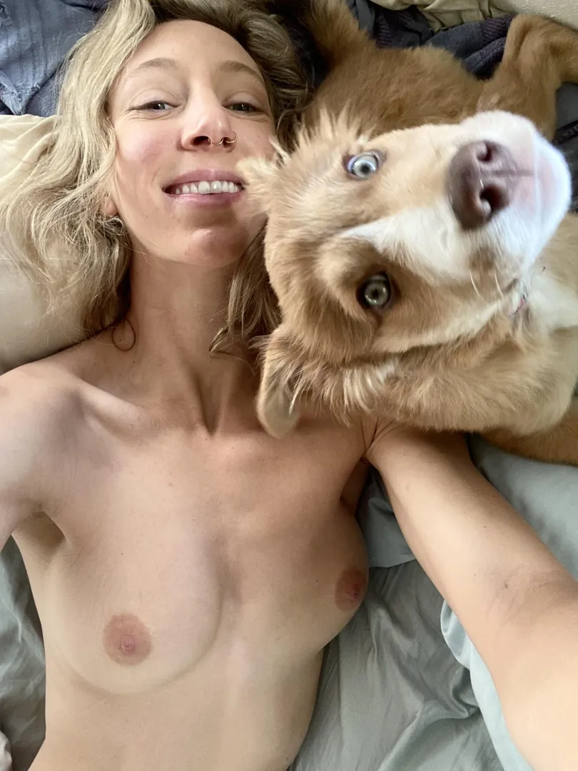 Waking up next to my pup on a beautiful morning