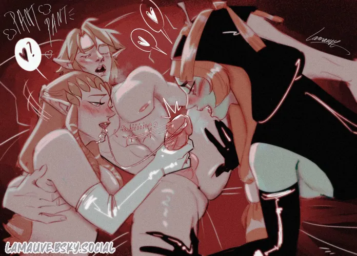 Want some too, princess? (Zelda x Midna x Link) [Lamauve]