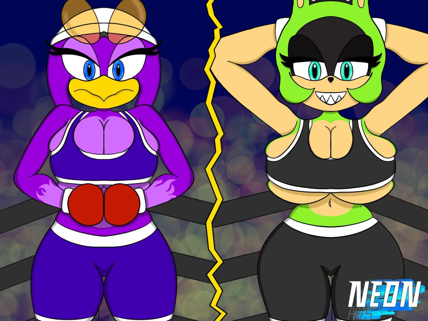 Wave and Surge getting ready for a fight! (Art by me :D)